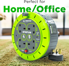 2 Socket Cable Reel – 110V 16A Heavy-Duty Extension Lead with Thermal Cut-Out