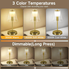 Rechargeable LED Table Lamp with USB Ports & Touch Control