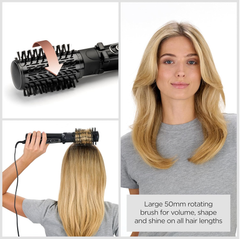 Big Hair Rotating Dryer Brush – 2 Speeds, Ionic Frizz Control, 50mm Barrel (Black)