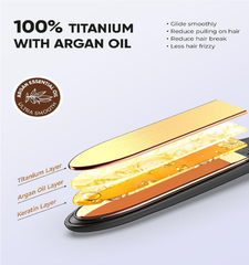 Titanium Flat Iron Hair Straightener – One-Pass Styling for Sleek, Smooth & Curly Looks