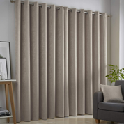 Natural Linen Eyelet Curtains 46x72" – 2 Panel Set, Thermal Drapes for Home