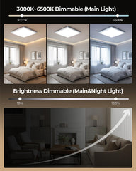 Dimmable LED Ceiling Light 24W with Night Light & Remote