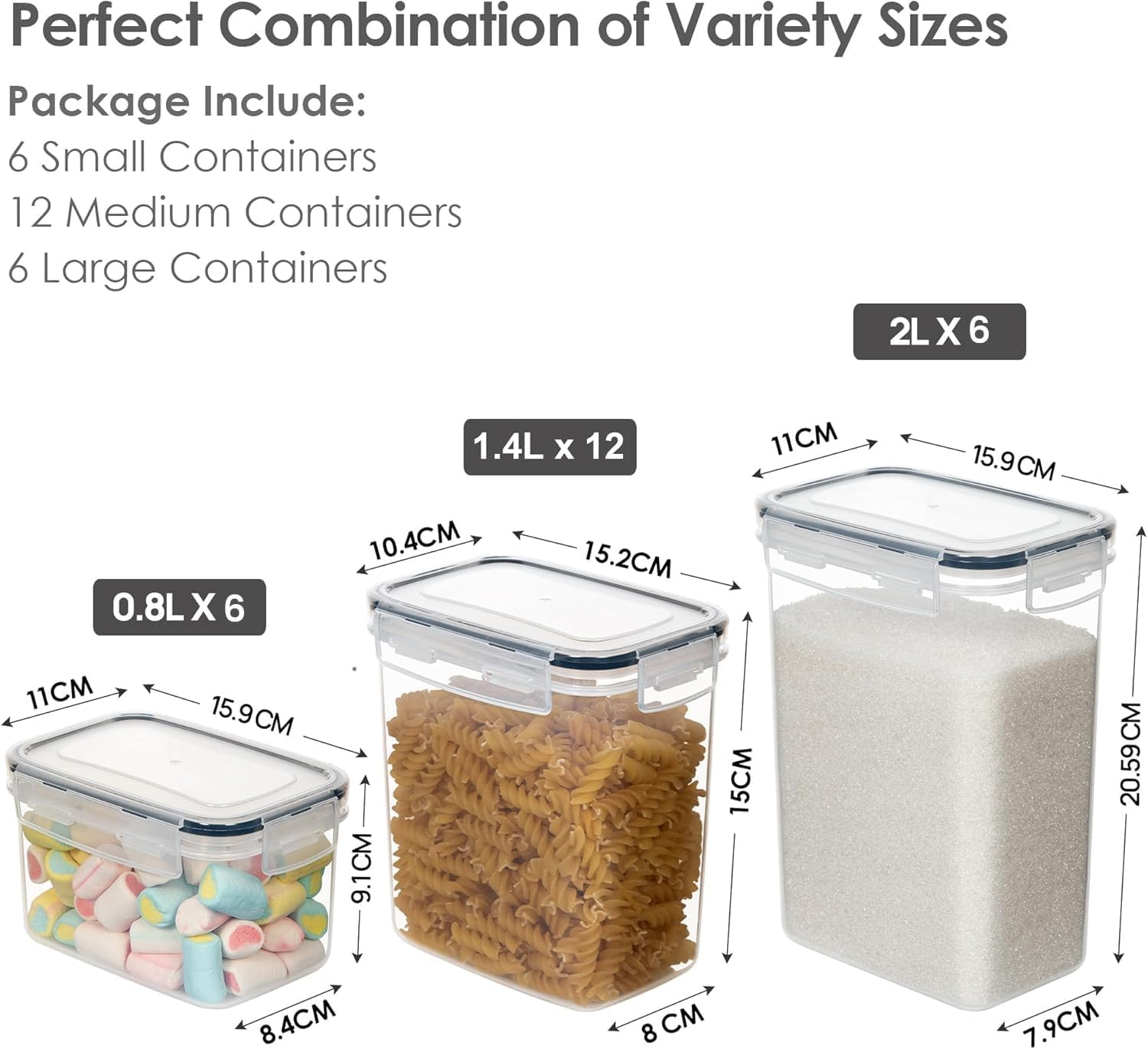 24-Piece Airtight Food Storage Container Set – BPA-Free Plastic Kitchen Canisters with Labels, Black
