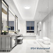 24W Bathroom Ceiling Light, Round LED Ceiling Light, 6000K Cool White, IP44 Waterproof Flush Mount Dome Ceiling Lamp for Bathroom, Bedroom, Hallway, Stairs, Corridor, Balcony & Bulkhead