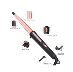 13–25mm Ceramic Hair Curling Wand – Professional Tapered Curler with Glove