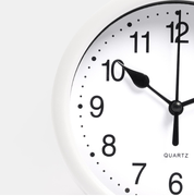 Small Round Modern Wall Clock, Easy Read Large Numbers, Silent Design, White