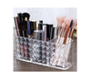 3-Compartment Crystal Cosmetic Organizer – Acrylic Makeup Brush & Lipstick Holder