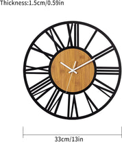 Large Silent Non-Ticking Vintage Wall Clock 14-Inch