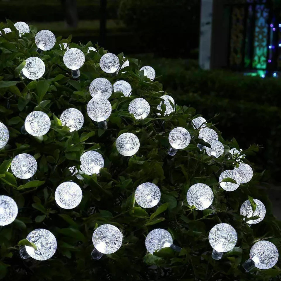 LED Ball Solar String Lights – Outdoor Retro Fairy Lights for Garden, Patio & Parties