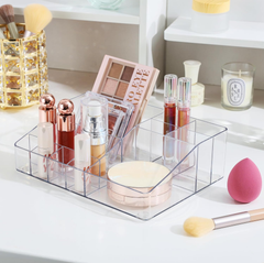1 Tier Clear Makeup Organizer Cosmetic Storage for Vanity and Bathroom