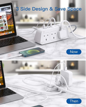 6 Way Extension Lead with 5 USB Ports (1 USB-C), 5M Braided Cable, 3250W Surge Protected