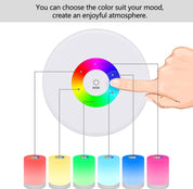 LED Night Light - Smart Bedside Table Lamp Touch Control, Dimmable, USB Rechargeable, Portable, RGB Color Changing