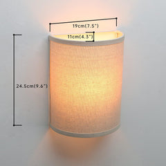 Vintage Industrial Wall Sconce with Linen Fabric Shade