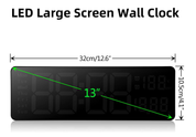 13-Inch Large LED Digital Wall Clock with Remote, Countdown, Date & Temp