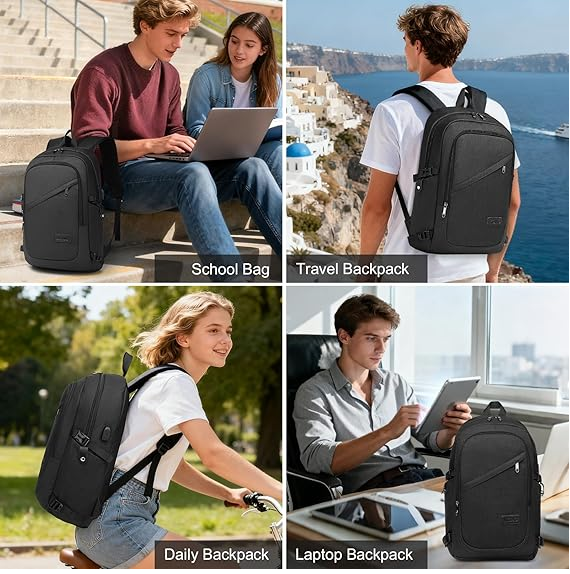 Anti-Theft Laptop Backpack – 15.6" USB Charging Travel & Work Rucksack Unisex