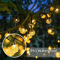 Solar Powered 20 LED String Lights - Warm White with 8 Modes & Remote Control