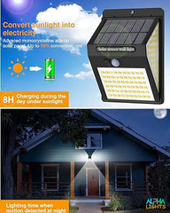 140 LED Security Lights, Solar Motion Sensor Lights 270ºWide Angle Waterproof Solar Powered Wall Lights 3 Modes