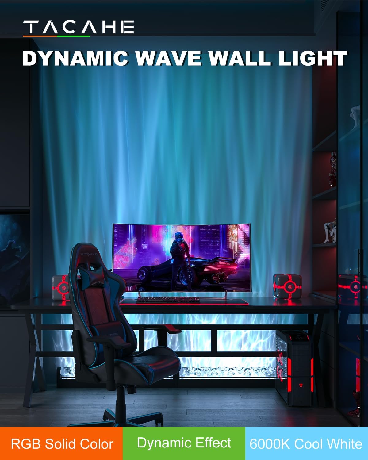 RGBW Dynamic Wave Wall Light with APP & Remote – Aurora Effect – KfDirect
