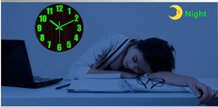 12-Inch Luminous Wooden Wall Clock, Silent Non-Ticking Glow-in-Dark Clock (Battery)