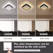 Modern LED Ceiling Light – Square Panel Downlight for Bathroom, Kitchen, Bedroom | Energy Efficient A+++ | 3000K-6500K