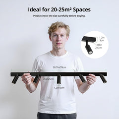 Black 5-Way Ceiling Spotlight with Adjustable Rotatable LED Lights