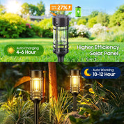Solar Garden Lights – 4 Pack, 2800K Warm Glow, Auto On/Off, Waterproof
