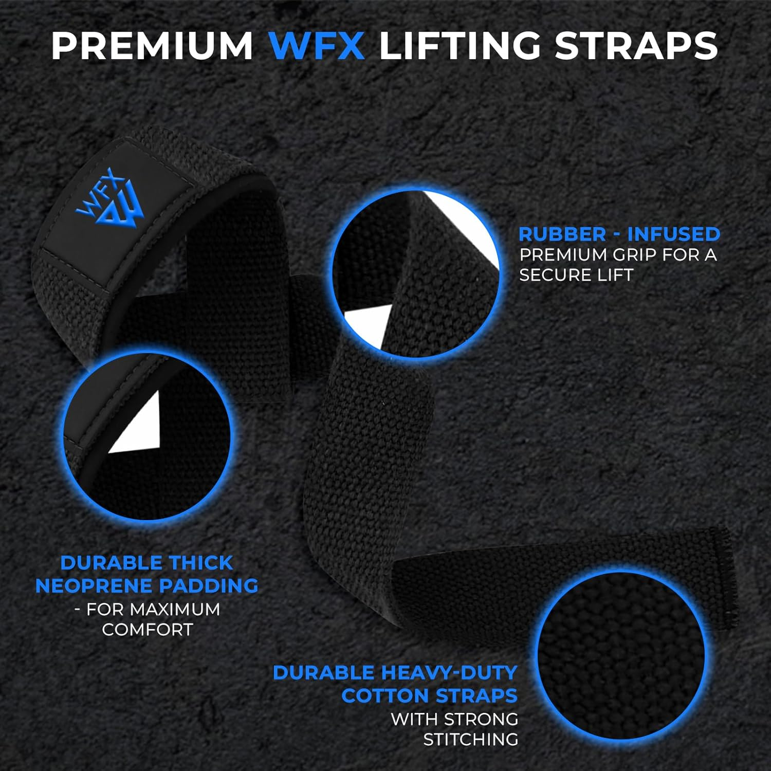 Weight Lifting Straps – Padded Neoprene Wrist Support for Gym & Deadlifts
