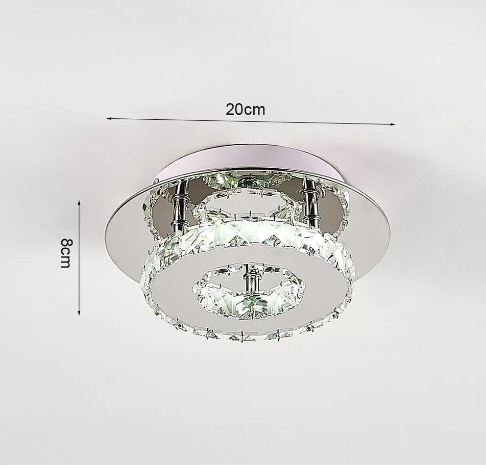Modern Square Chrome Crystal LED Ceiling Light Lamp Fitting Pendant Chandelier
