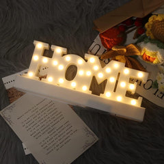 LED Light Up HOME Sign Decorative Night Lamp