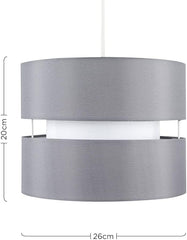 Modern 2 Tier Cylinder Ceiling Pendant Light Shade in a Grey Finish