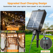 9M Solar Festoon Lights, 20 Bulbs, Remote Control