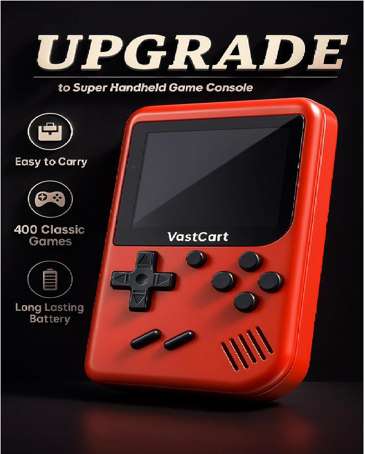 Handheld Game Console 3.0" Screen with 400+ Classic Games, Rechargeable & TV Out