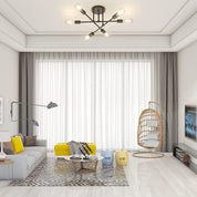 Modern 6/8-Light Black Sputnik Chandelier – Adjustable E27 Ceiling Fixture