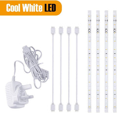 LED Under Kitchen Cupboard/Cabinet Strip Lights, Mains LED Under Cabinet Lighting (Cool White, 4 x 30cm)