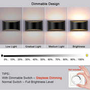 Dimmable LED Wall Light – 10W Modern Up & Down Indoor Black Wall Sconce