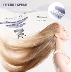 Anti-Tangle Detangling Hair Brush for Wet & Dry Hair, Spiral Massaging Brush, Purple