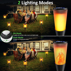 Solar Torch Lights Outdoor 10 Pack with Flickering Flame