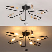 Vintage Industrial Spider Ceiling Light – Semi-Flush Mount Chandelier