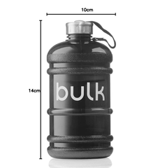 Half Gallon 2.2L Water Bottle – Gunmetal Black BPA-Free Leakproof Gym Jug