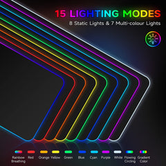 RGB Large Gaming Mouse Mat, XXL Mouse Pad 800×300×4mm, PC Gaming Accessories Mousepad, Keyboard Desk Mat for Computer Gamer