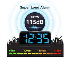 Digital LED Alarm Clock with Dual Alarms, 5 Dimmers, 4 Volumes & Power Memory