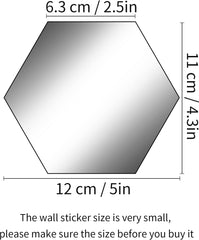 24Pcs Hexagon Acrylic Mirror Wall Sticker Decals