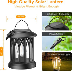2 Pack Solar Hanging Lanterns – Outdoor Waterproof Garden Lights