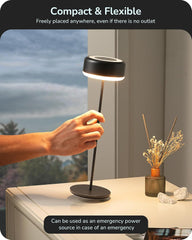 Rechargeable Touch Lamp, Dimmable LED Table Light Black