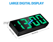 Digital LED Alarm Clock with Snooze, Temperature & Adjustable Brightness