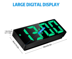 Digital LED Alarm Clock with Snooze, Temperature & Adjustable Brightness