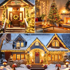 2 Pack Solar Christmas Fairy Lights 200 LED Outdoor