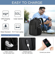 Extra Large Laptop Backpack – Business Travel Rucksack with USB Charging Port