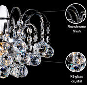 Crystal Faceted Oriel Light Shade, Crystal Chandelier, Ceiling Light Shade, Lamp Shade, Chandeliers Ceiling Light