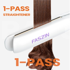 2-in-1 Hair Straightener & Curler – Fast Heating Titanium Flat Iron with 3D Floating Plates (White)